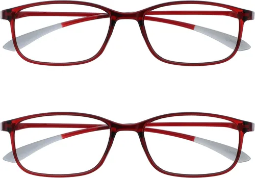 Vista 9 de OPULIZE ICE - Lentes de lectura para mujeres y hombres, marco rectangular resistente a los arañazos con bisagras de resorte, azul oscuro cristal