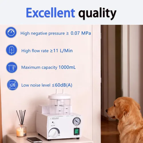 Vista 4 de Bomba de succión veterinaria portátil de 33.8 fl oz para uso doméstico
