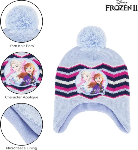 Vista 3 de Disney girls Winter Hat With Knit Mittens Set and Insulated Ski Ages 2-4 Or Frozen Knit Gloves and Glove Set Age 4-7