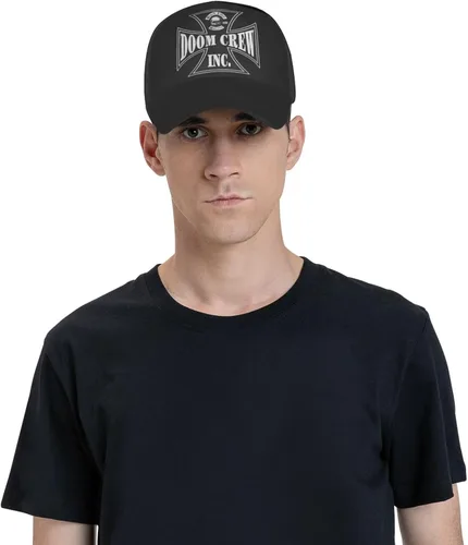 Vista 5 de Black Rock Label Music Society Band Doom Crew Inc Gorra de béisbol ajustable Sombrero casual al aire libre Sun Chapeau Unisex Negro, Negro