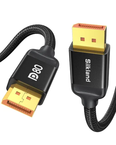 Vista 11 de Silkland Cable DisplayPort 2.1 corto de 80 Gbps de 1.6 pies [certificado VESA], [8K@240Hz, 4K@540Hz 360Hz 240Hz] Cable DP 2.1 16K, Cable DisplayPort