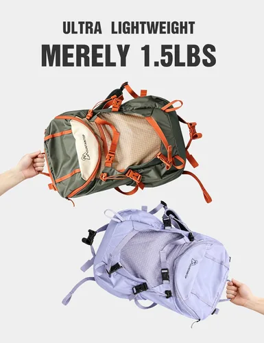 Vista 9 de MOUNTAINTOP Mochila de senderismo de 20L, mochila ligera para exteriores 20l-caqui verde