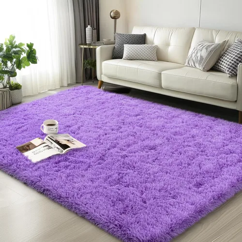 Vista 117 de Mugorn - Alfombras suaves y esponjosas de 2 x 3 pies para el hogar, alfombra pequeña con 4 mallas antideslizantes, color negro, 2 x 3 pies