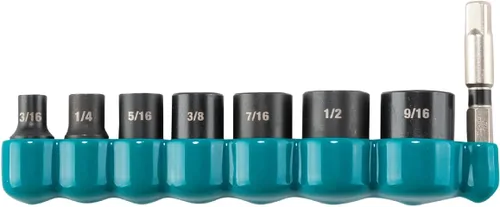 Vista 2 de Makita E-01703 Impact XPS™ 8 Pc. Juego de llaves de impacto SAE de 6 puntos con adaptador de enchufe estándar