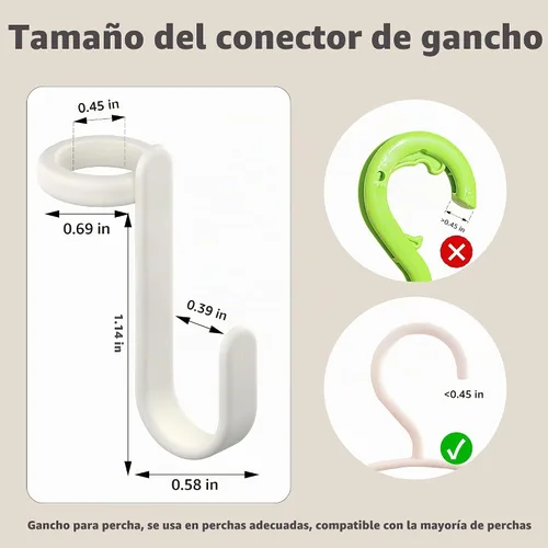 Vista 6 de 50 ganchos para colgar para colgar ropa, ahorro de espacio para ropa. Ganchos para colgar ahorran espacio. Gancho de conector para colgar perchas