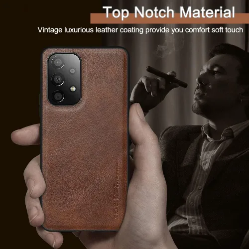 Vista 7 de X-level Funda para Samsung Galaxy A53 5G - Funda delgada de piel sintética de alta calidad para teléfono A53 5G, suave, a prueba de golpes, Marrón
