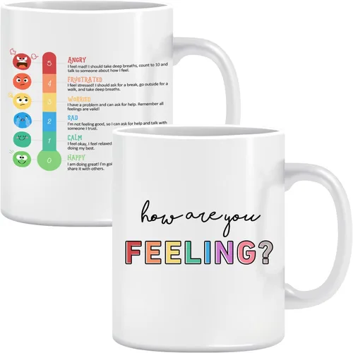 Vista 7 de LNOKRIM Taza Positivi-Tea, Taza de Café de Autoafirmación de Positividad, Regalo para Maestro Terapeuta Consejero, Taza de Café de Diálogo Interno
