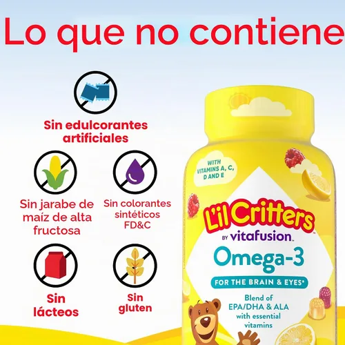 Vista 4 de L'il Critters Kids Omega 3 Gummies 120 gomitas de vitaminas