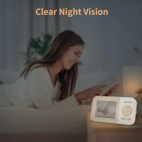 Vista 7 de ebemate Cámara de Monitoreo de Bebé con Video, Cámara de Monitoreo de Audio de Comunicación Bidireccional con Canciones de Cuna Monitoreo de Bebé