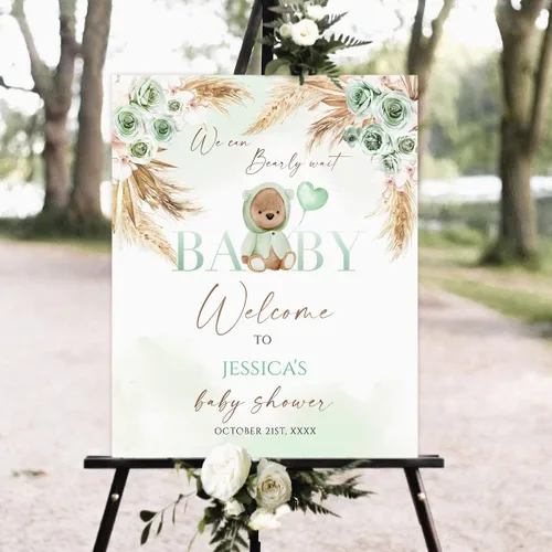 Vista 5 de Letrero de bienvenida con texto en inglés «We Can Bearly Wait Baby Show» («We Can Bearly Wait Baby Show»)