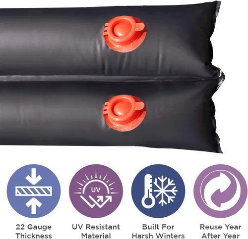 Vista 2 de Buffalo Blizzard Bolsas de agua negras de doble cámara de 8 pies de largo para cierre de piscina de invierno, 1 paquete, material de vinilo
