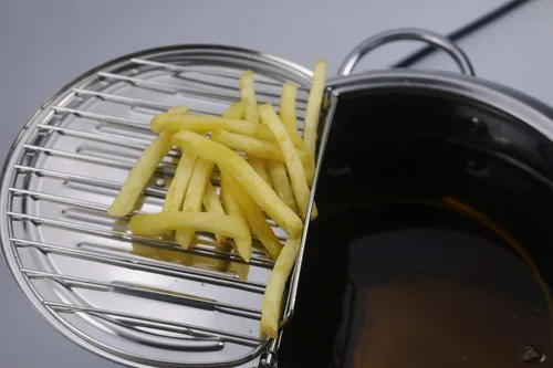 Vista 4 de Sartén profunda, estilo japonés, termómetro de sartén tempura, control de temperatura, olla de pollo frito, utensilios de cocina (9.4 in)