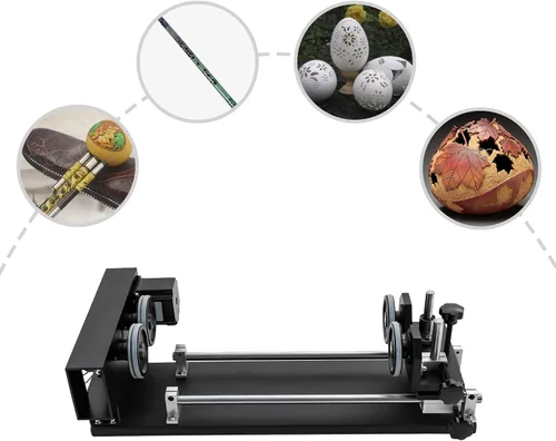 Vista 4 de Rotary Carving Fixture Aluminum Alloy Roller Rotary Axis for Engraving