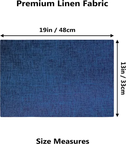Vista 79 de Demetex - Juego de 4 manteles individuales de mesa de estilo rústico, resistentes al calor, de lino, lavables, de tela, manteles individuales