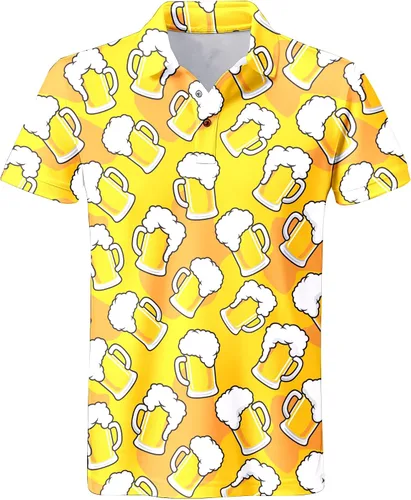 Vista 73 de Camisa de golf de los años 80 para hombre, ajuste seco, manga corta, estampada, divertidas, camisas de golf de los años 90 para hombre