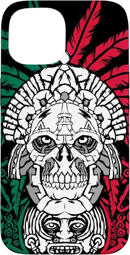 Vista 6 de Aztec Warrior Skull - Funda para iPhone 17, diseño de antepasados mexicanos
