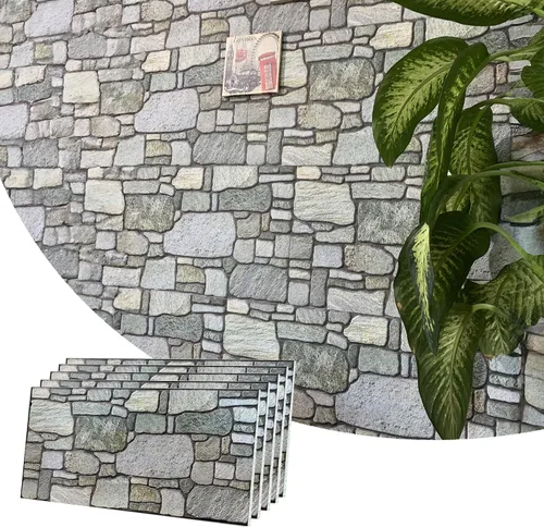 Vista 15 de Dundee Deco Paneles de pared 3D: revestimiento de pared marrón cobre con aspecto de piedra sepia, revestimiento de espuma de poliestireno