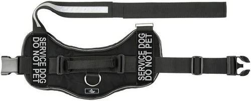 Vista 3 de Doggie Stylz El chaleco de arnés para perro de servicio viene con 2 parches reflectantes extraíbles para perros de servicio, no mascotas; mide al