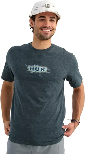 Vista 17 de HUK Mens Fishing Graphic Tee, Performance Short Sleeve, Quick-Dry Bass Bones - Búho nocturno