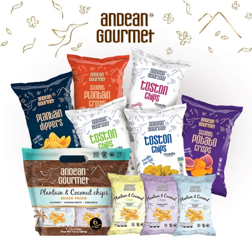 Vista 5 de ANDEAN GOURMET Patatas fritas de plátano con sal marina del Pacífico, 12 onzas (paquete de 3), sin gluten, totalmente naturales, sin OMG y Kosher