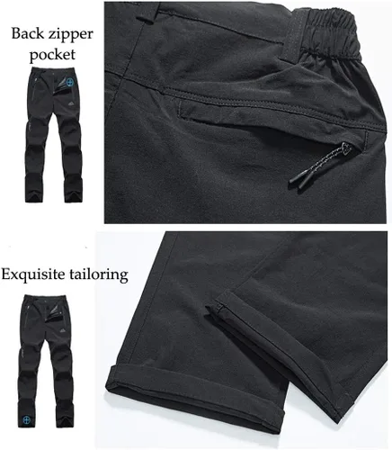 Vista 6 de Rdruko Pantalones deportivos ligeros de secado rápido para mujer resistentes al agua con bolsillos