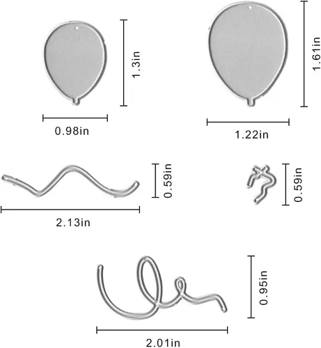 Vista 3 de Troqueles de corte de caja de regalo de feliz cumpleaños de metal, plantillas de estampado de globos, molde de plantilla para tarjetas de álbumes