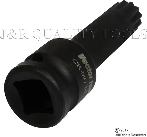Vista 2 de Juego de llaves de impacto de 8 piezas de 1/2 pulgada XZN Triple Square Spline Drive, acero Cr-Mo métrico (M5 - M16)