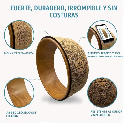 Vista 4 de Aozora Yoga Wheel 13" with Most Detailed Book Step by Step Guide on How to Do 30+ Poses! Perfect for Stretching and Improving Backbends