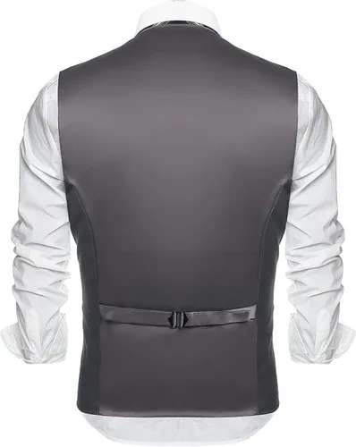 Vista 7 de Coofandy chaleco para traje o esmoquin con 5 botones, para hombre.