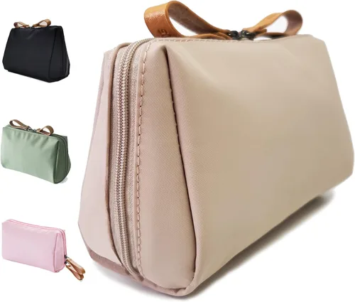 Vista 10 de Pequeña bolsa de maquillaje para bolso, bolsa de maquillaje, pequeña bolsa de cosméticos, mini bolso portátil para mujeres y niñas, Negro