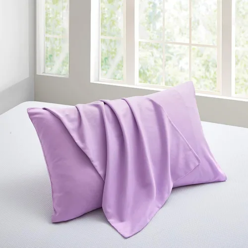 Vista 5 de Deng Chao NookZuzu - Juego de 2 fundas de almohada de microfibra ultra suave de 1800 hilos, color morado con cierre de sobre, fundas de almohada