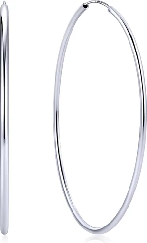 Vista 33 de ChicSilver Aretes de aro de plata de ley para mujer, aros de plata de ley 14k dorado
