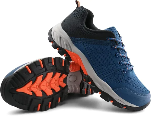 Vista 5 de JABASIC Zapatos de senderismo para mujer tenis de senderismo de punto para exteriores