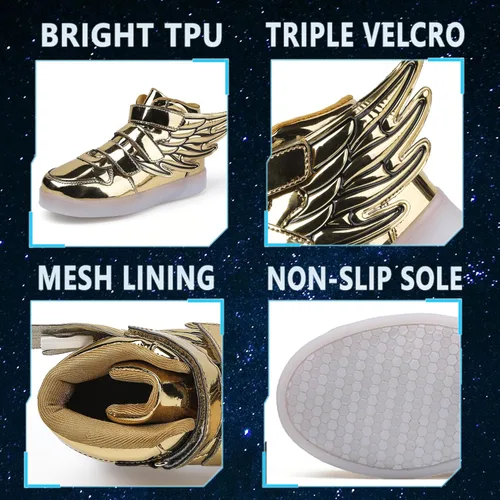 Vista 5 de MAQLPC Zapatos deportivos de baile con luz LED para niños y niñas, con carga USB, para Halloween, fiesta de Navidad