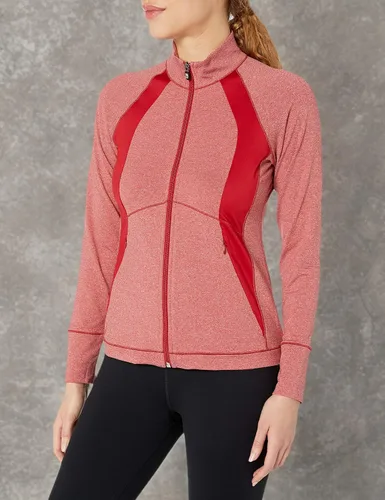 Vista 3 de Cutter & Buck Chaqueta con cremallera completa para mujer Smooth Melange Stripe Shoreline Colorblock
