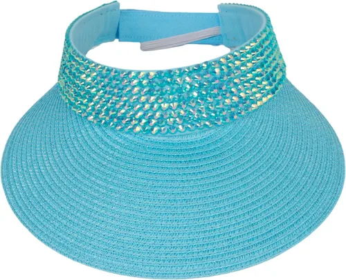 Vista 2 de TOP HEADWEAR Visera solar de ala de 4 pulgadas para mujer con diamantes de imitación