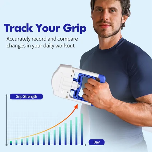 Vista 2 de Grip Strength Tester, Digital Hand Dynamometer FDA Registered with Backlit LCD for Grip Strength Testing and Training