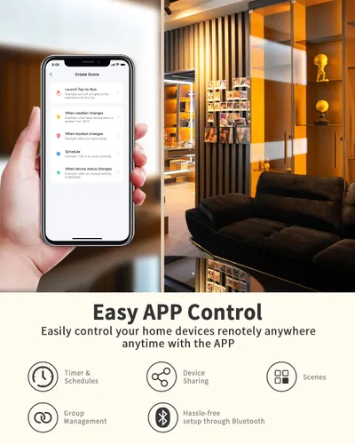 Vista 3 de Enchufe inteligente con control remoto, Wi-Fi de 2.4 GHz y RF433 Control remoto inalámbrico, interruptor de luz de salida no requiere cable neutro