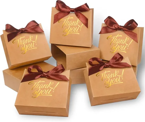 Vista 12 de KPOSIYA Bolsas de regalo pequeñas, paquete de 50 bolsas pequeñas de agradecimiento de 4.5 x 1.8 x 3.9 pulgadas, bolsa de regalo para fiesta, cajas