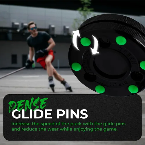 Vista 3 de Green Biscuit Disco de hockey sobre ruedas oficial de la NHL Off Ice Hockey Street Puck para un mejor manejo y paso del palo, práctica al aire libre
