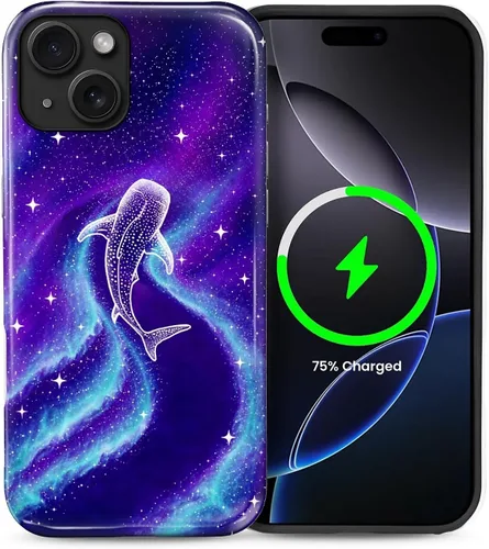 Vista 45 de Funda Compatible con iPhone 13/14 [Compatible con MagSafe] Protección de Doble Capa de Cáscara Dura Híbrida, Funda Magnética Protectora a Prueba