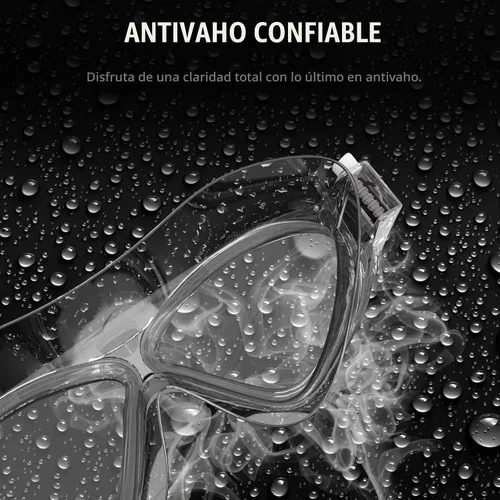 Vista 7 de OutdoorMaster Máscara de natación - Máscara de natación de visión amplia y gafas antivaho impermeable A-Negro