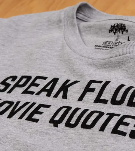 Vista 5 de I Speak Fluent Movie Quotes Funny Film Fan Sarcasmo Humor Hombres Mujeres Camiseta