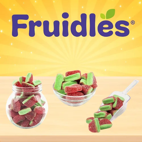 Vista 3 de Fruidles Gomitas de sandía en rodajas de caramelo, deliciosas gomitas con sabor a frutas recubiertas de azúcar (1 libra)