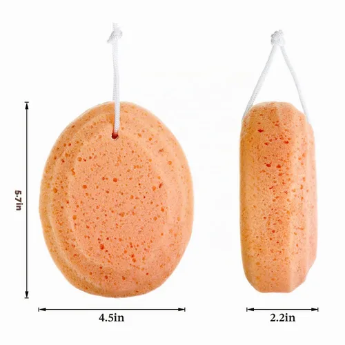 Vista 2 de Esponja corporal de baño suave de 4 piezas exfoliante para suministro de baño