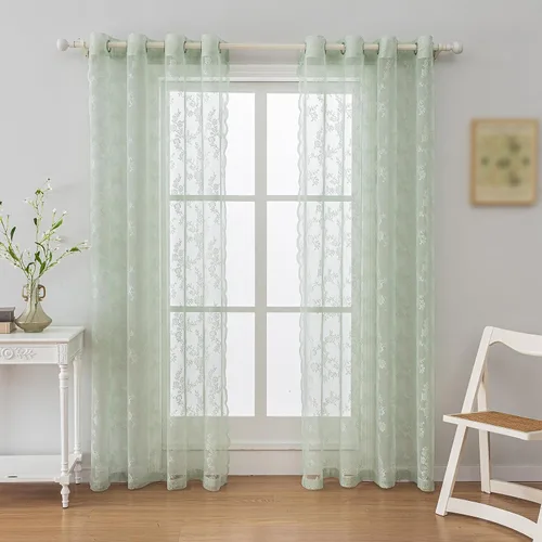 Vista 8 de Anytime Paneles de Cortinas Transparentes Arcoíris para Sala de Estar Elegantes Juegos de Tratamiento de Ventanas Translúcidas Filtrantes de Luz