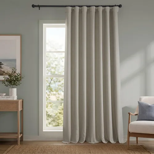 Vista 7 de HPD Half Price Drapes - Cortinas de lino sintético para sala de estar (2 paneles) - 100 pulgadas de ancho x 84 pulgadas de largo - Cortinas
