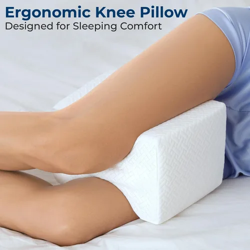 Vista 3 de Elevon Almohada ortopédica de espuma viscoelástica con diseño ergonómico de ranura, almohada de apoyo cervical para aliviar el dolor de cuello