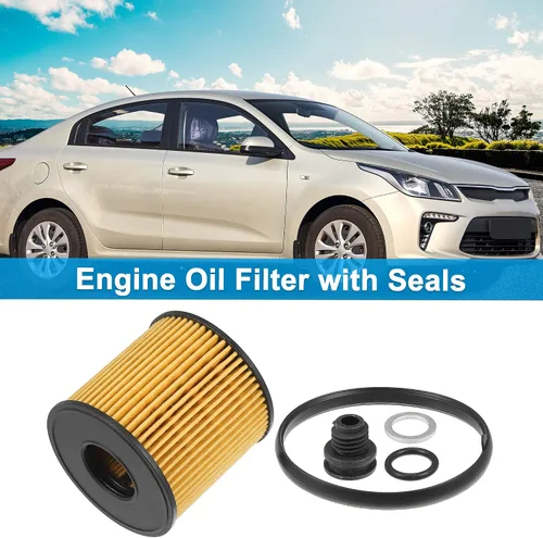 Vista 2 de X AUTOHAUX 4 piezas de repuesto de filtro de aceite de motor 26350-2J000 Filtro de combustible de aceite para Hyundai Elantra Limited SE SEL 2.0L L4