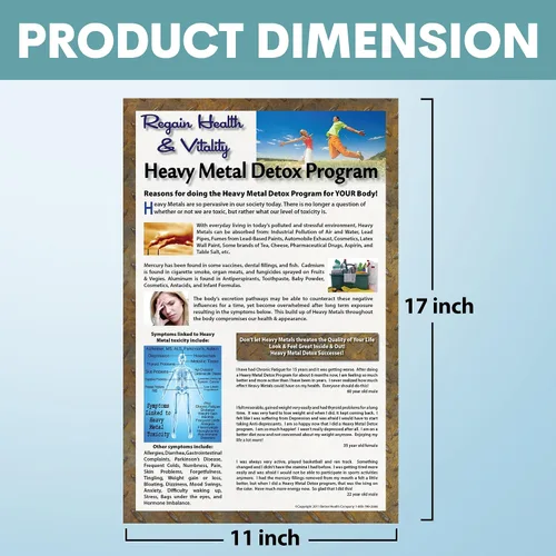 Vista 7 de Better Health Company Heavy Metal Detox 11 X 17 pulgadas laminado cartel promocional para promover cualquier baño de desintoxicación de pies